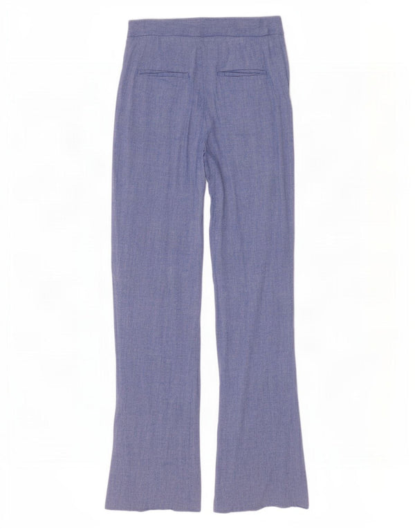 Zara Pantalon Chino Flare Femme XS W24 L31 Bleu
