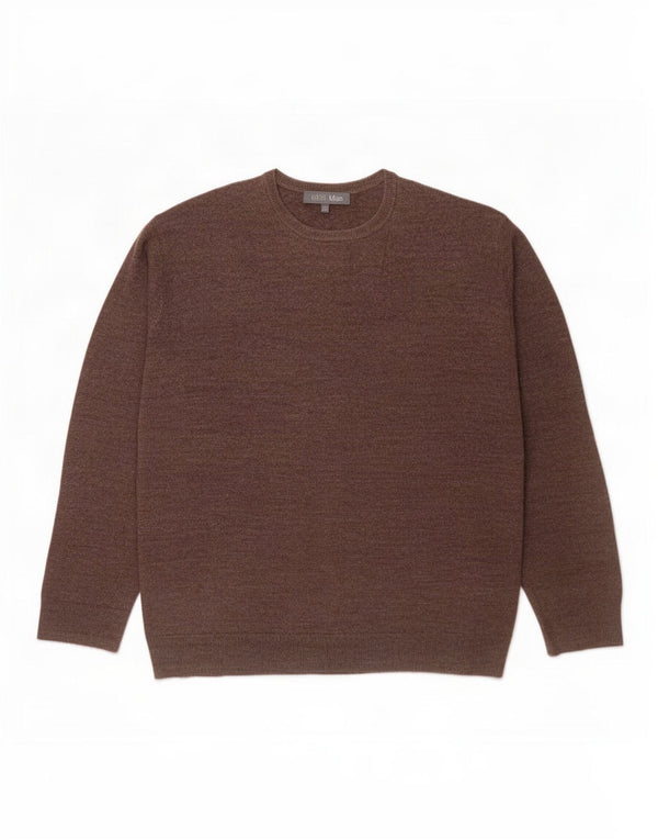 Marks & Spencer Pull à col rond pour homme 2XL Marron Acrylique