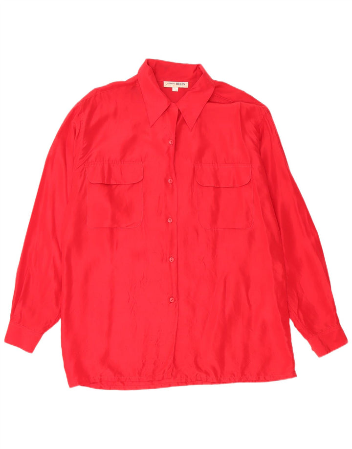 Chemisier chemise femme vintage EU 38/40 rouge moyen