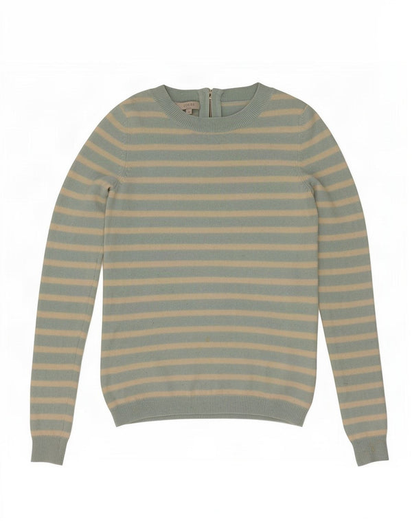 Hobbs Pull col bateau pour femme UK 6 XS en laine rayée bleue