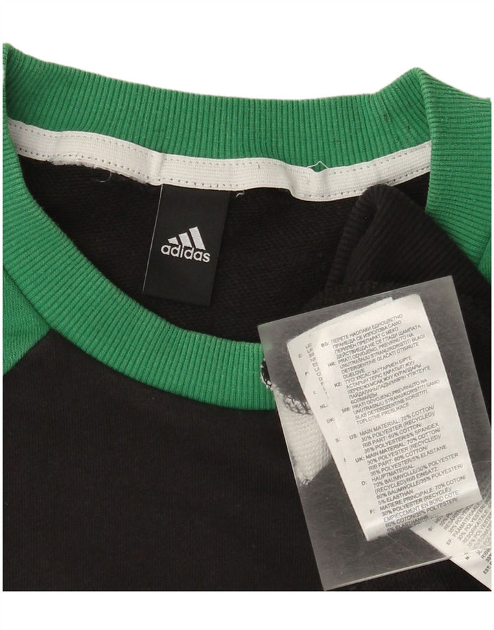 Adidas Sweat-shirt en coton color block noir moyen pour homme