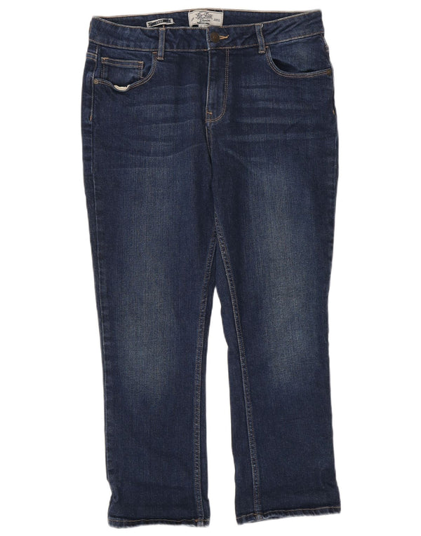 Fat Face Jean court pour femme UK 12 Medium W30 L24 Bleu marine Coton