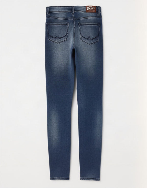 Superdry Jean Alexia Jegging Femme W27 L32 Bleu Coton