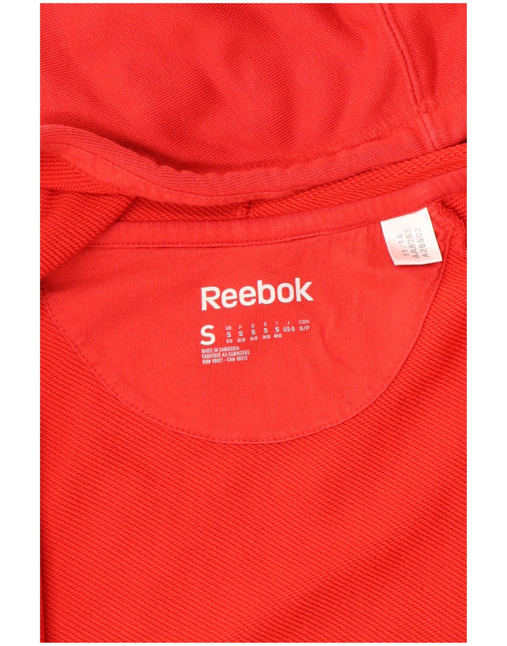 Reebok Pull à capuche zippé pour femme UK 10 Small Rouge