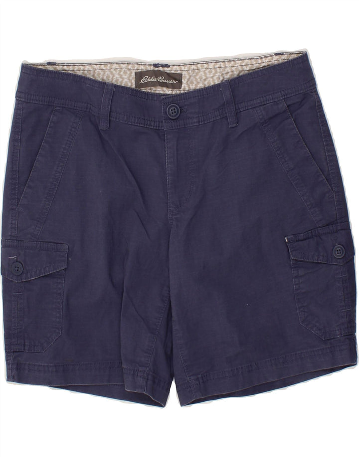 EDDIE BAUER Womens Cargo Shorts US 4 Small W30  Navy Blue Cotton Vintage Eddie Bauer and Second-Hand Eddie Bauer from Messina Hembry 