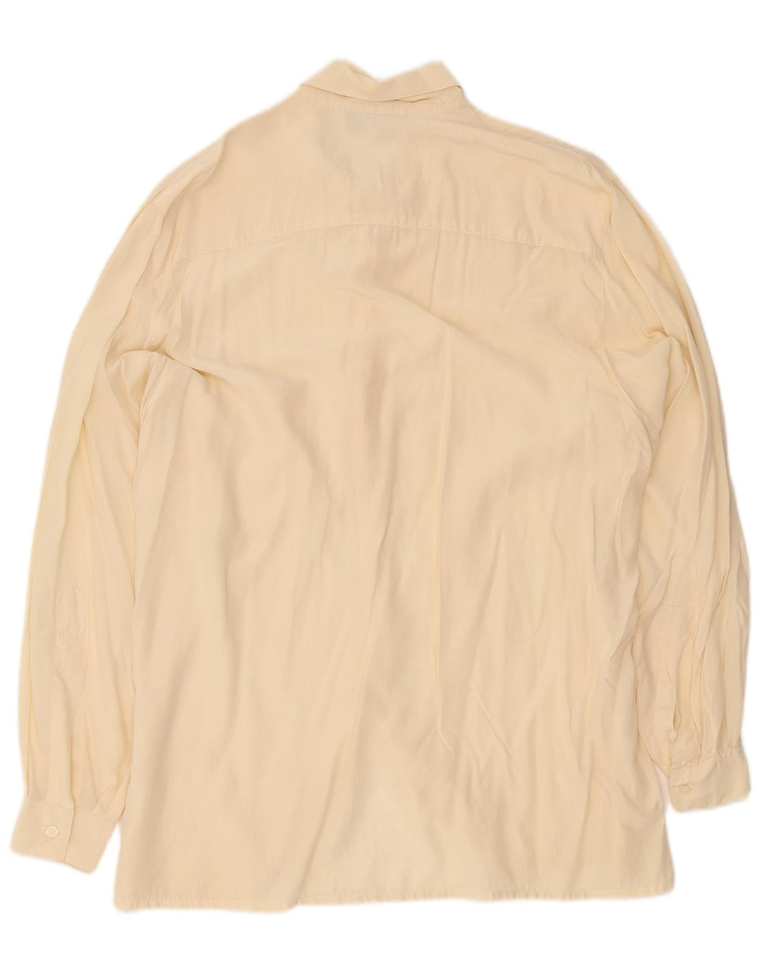 vintage Femmes Longline Chemise surdimensionnée Blouse EU 44 XL Soie Beige