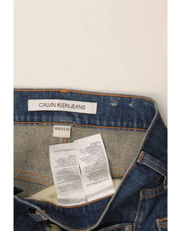 Calvin Klein Jean slim effet vieilli W28 L30 en coton bleu pour femme