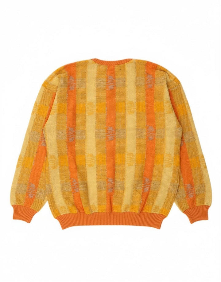 Boxer Pull col rond pour homme en coton rayé jaune moyen