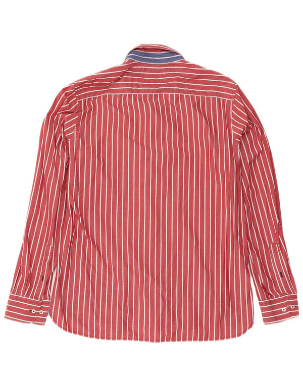 Tommy Hilfiger Chemise sur mesure pour homme en coton à fines rayures rouge moyen