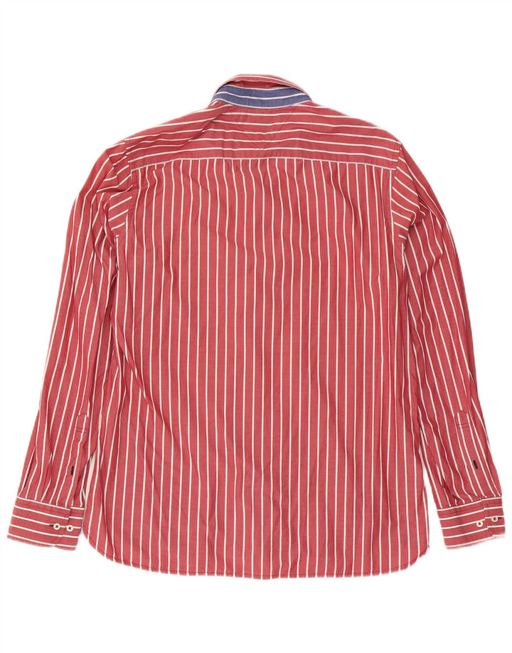 Tommy Hilfiger Chemise sur mesure pour homme en coton à fines rayures rouge moyen