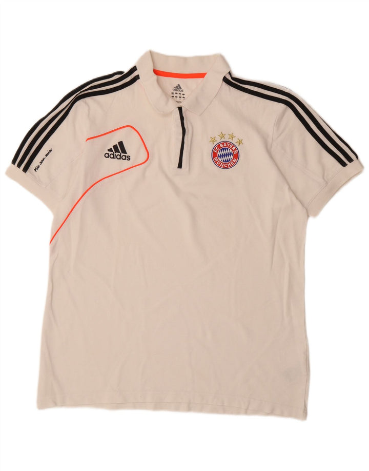 ADIDAS Polo FC Bayern Munchen pour homme UK 44/46 Large Blanc Coton