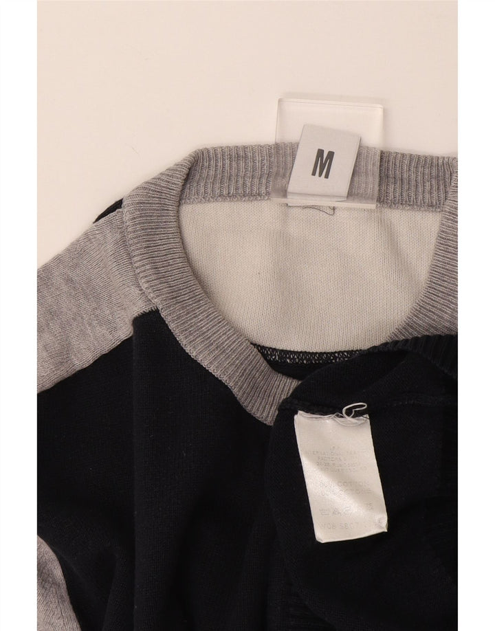 Bikkembergs Pull à col rond pour homme Bleu marine moyen Colourblock