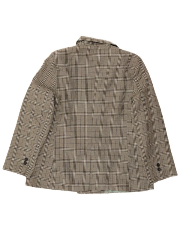 Topshop Veste blazer croisée pour femme Petite Taille UK 14 Grand carreaux verts