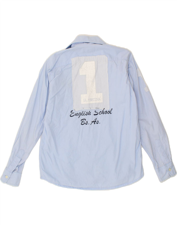 LA MARTINA Boys Graphic Shirt 9-10 Years Blue Cotton Vintage La Martina and Second-Hand La Martina from Messina Hembry 