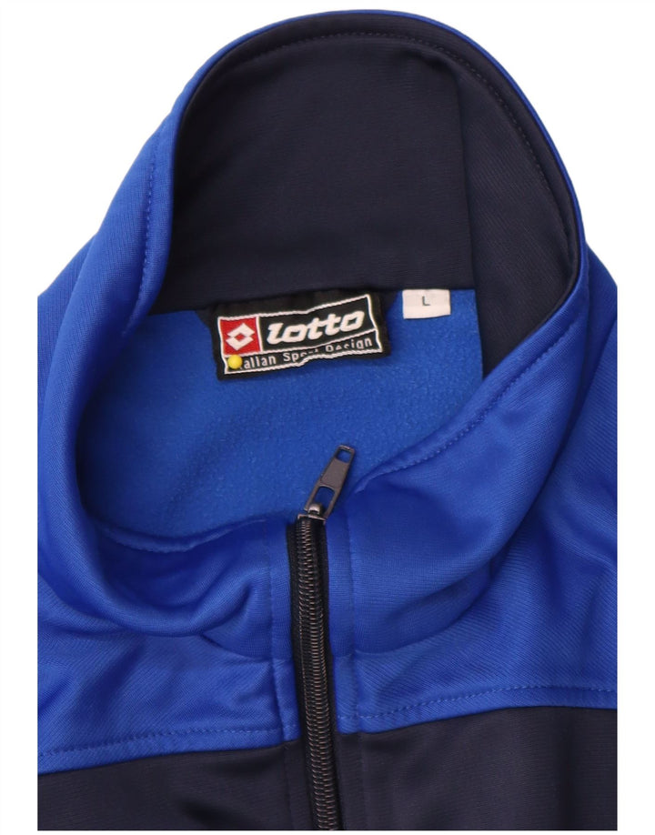 Lotto Veste de survêtement pour homme Taille L Bleu marine Colorblock Polyester
