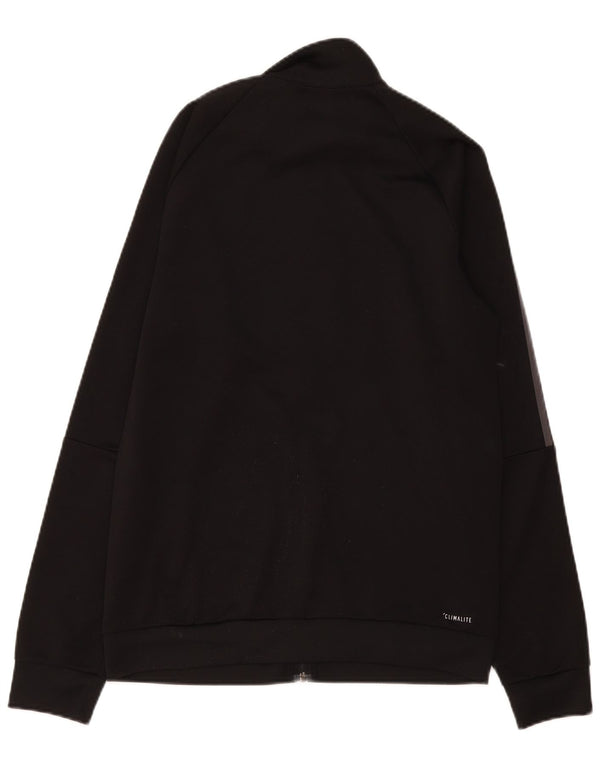 Adidas Hommes Climalite Survêtement Top Veste UK 40/42 Moyen Noir Polyester