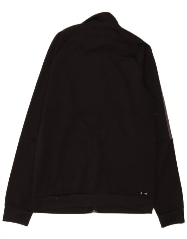 Adidas Hommes Climalite Survêtement Top Veste UK 40/42 Moyen Noir Polyester