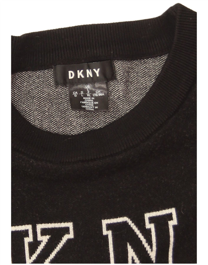 Dkny Sweat-shirt graphique surdimensionné pour femme UK 16 Large Viscose noire