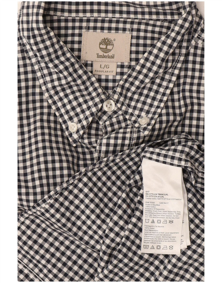 Timberland Chemise Regular Fit Homme Grand Coton Vichy Bleu Marine