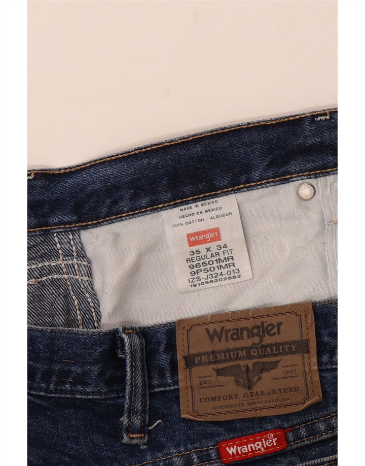 Wrangler Jean droit coupe droite W35 L30 pour homme en coton bleu