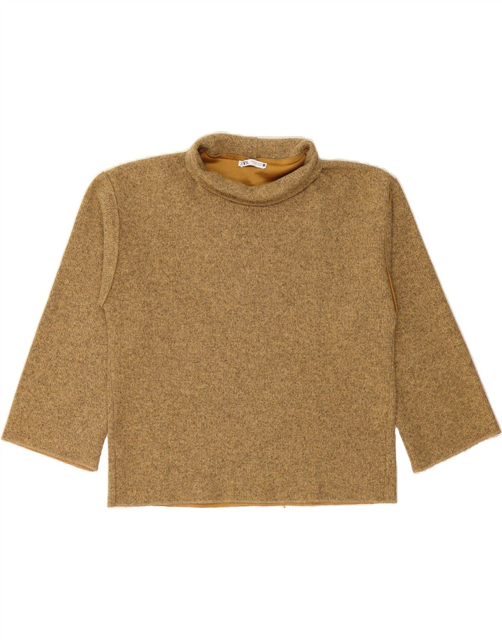 ZARA Womens Oversized Roll Neck Jumper Sweater UK 10 Small Brown Vintage Zara and Second-Hand Zara from Messina Hembry 