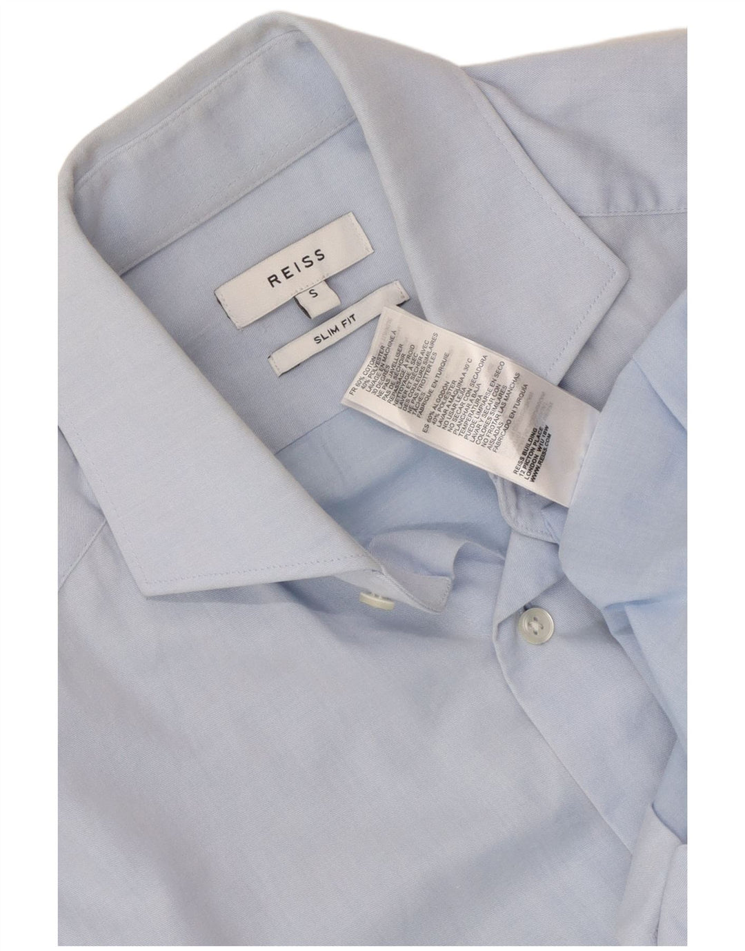 Reiss Chemise Slim Fit Petit Bleu Coton Homme