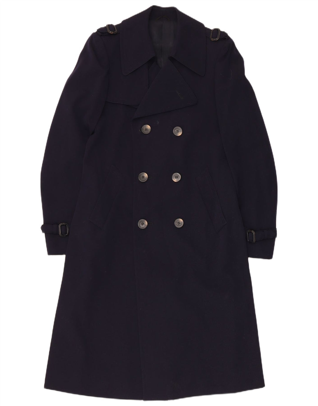 Chantal Trench Femme UK 12 Laine Vierge Bleu Marine Moyen