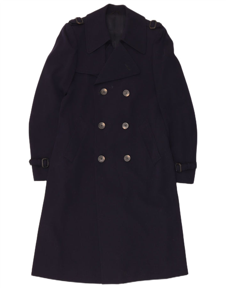 Chantal Trench Femme UK 12 Laine Vierge Bleu Marine Moyen