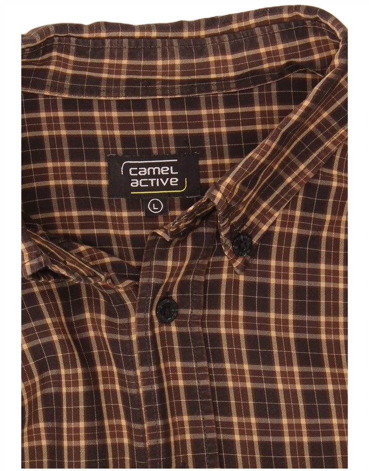 Camel Active Chemise en flanelle pour homme à carreaux marron