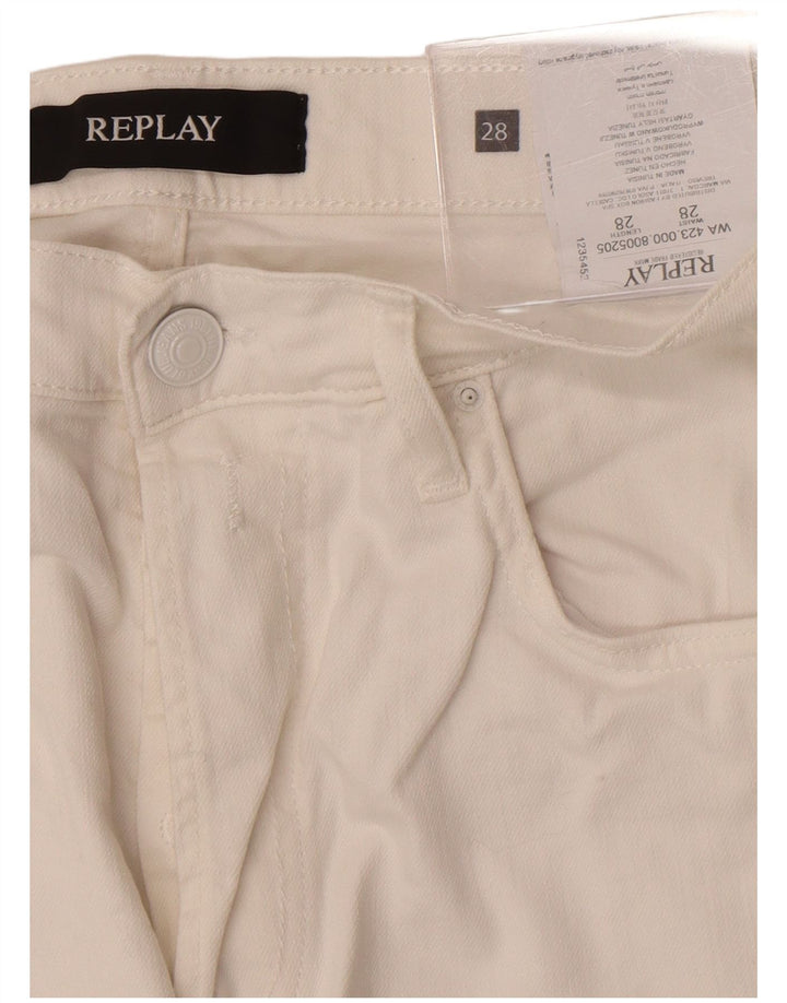 Replay Jean droit femme W28 L29 coton blanc