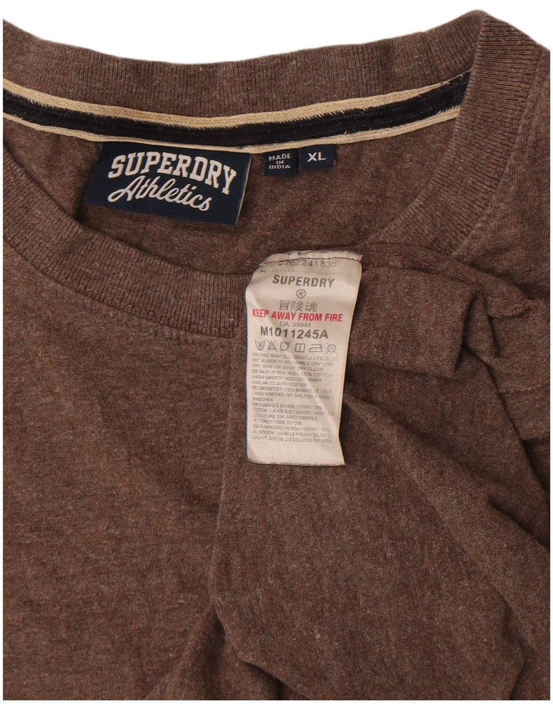 Superdry T-Shirt Homme Top XL Marron Coton