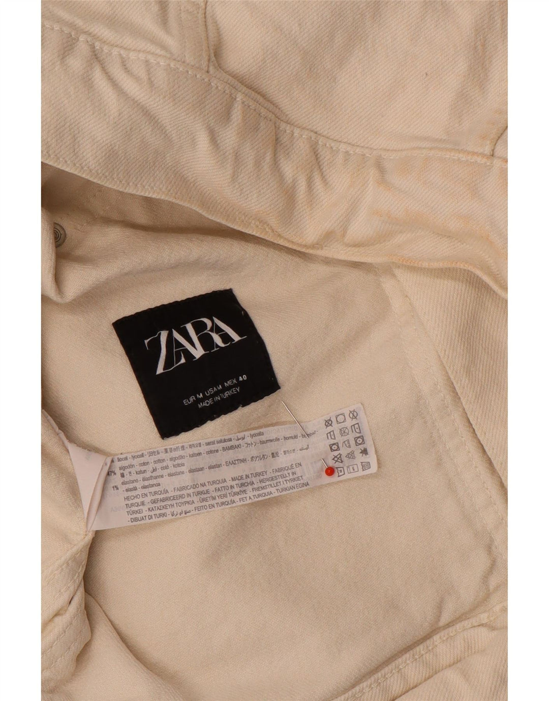 Zara Veste en jean pour homme UK 38 Lyocell beige moyen