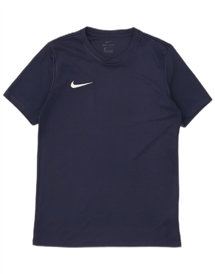 NIKE Homme Dri Fit T-Shirt Haut Bleu Marine Moyen Polyester