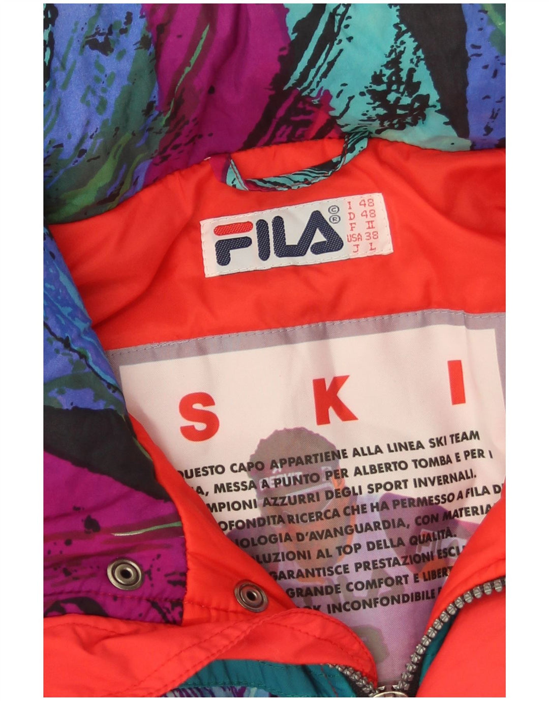 Fila Combinaison de Ski Homme IT 48 Rouge Moyen Colorblock Polyamide
