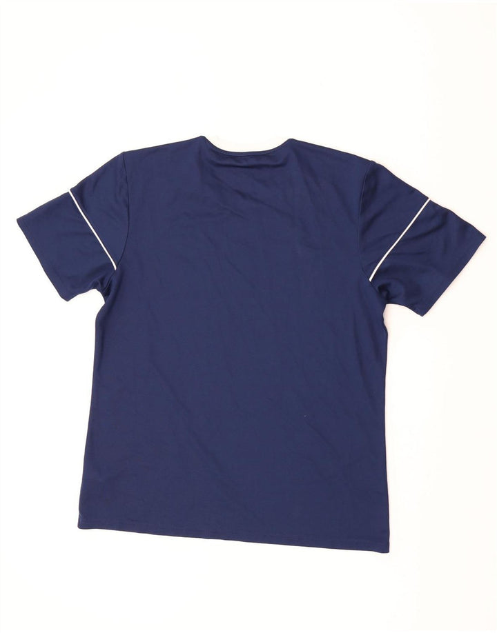 Adidas Hommes Climalite T-Shirt Haut Large Bleu Marine Colorblock Polyester