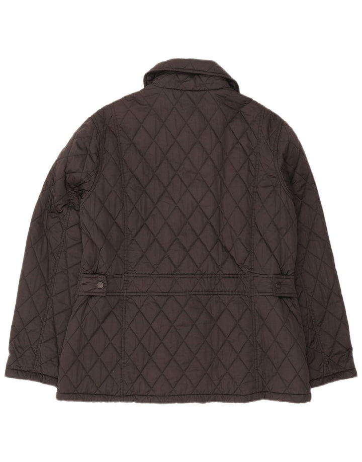 Barbour Veste matelassée à double boutonnage pour femme UK 16 Large Gris Polyester