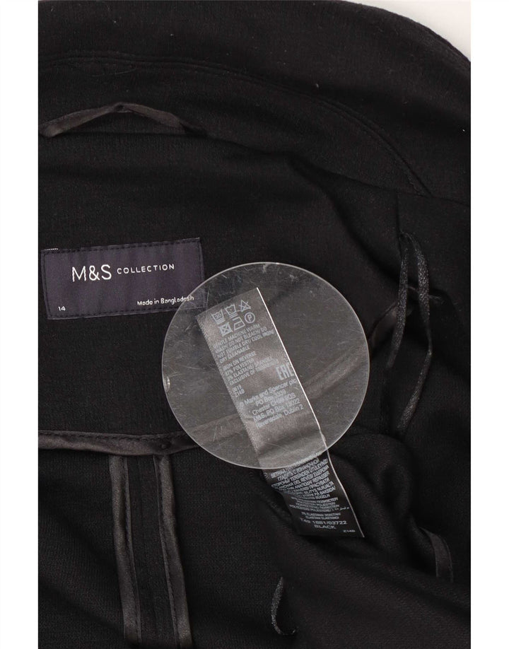 Marks & Spencer Pardessus femme UK 14 Large Noir Polyester