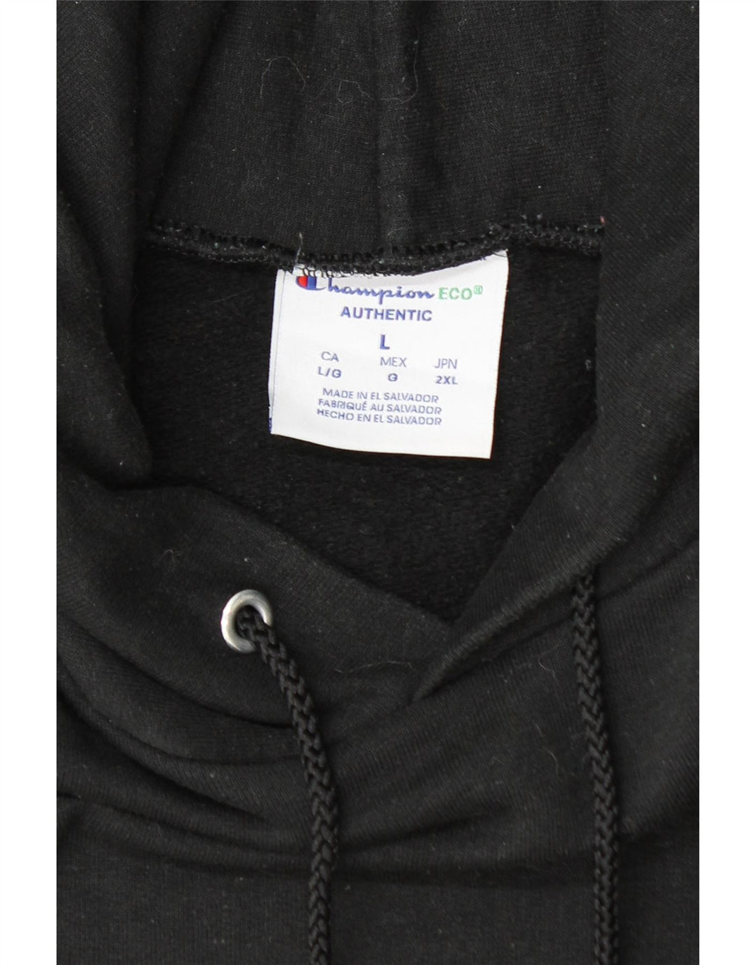 CHAMPION Pull à capuche pour homme Large Noir Coton