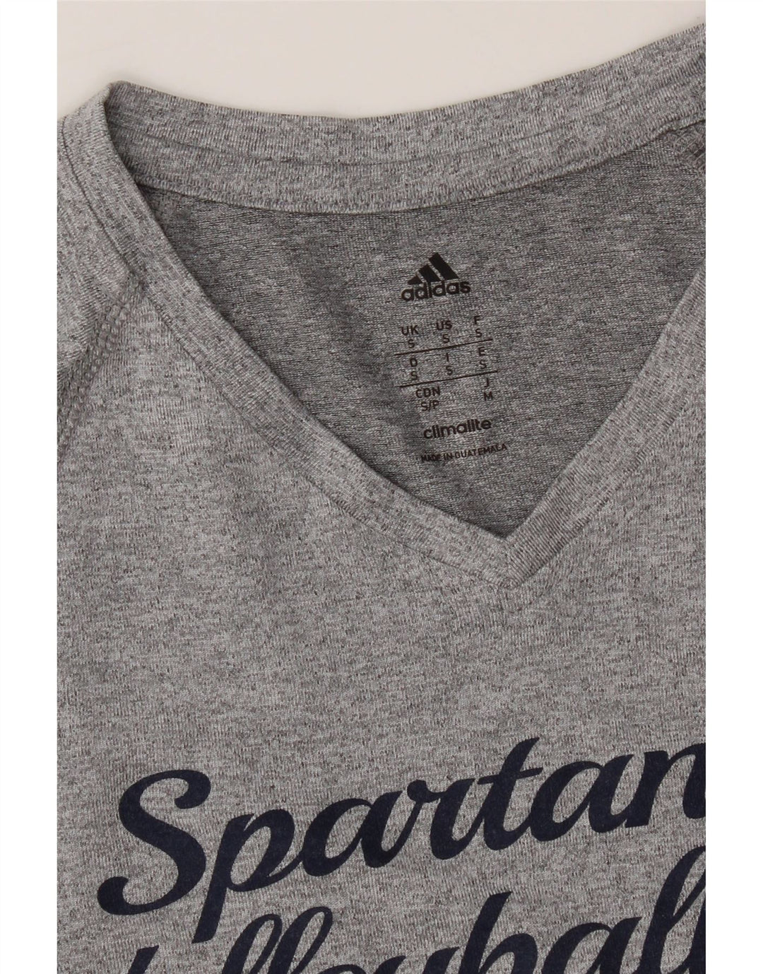 ADIDAS Womens Graphic Top Long Sleeve UK 10 Small Grey Polyester Vintage Adidas and Second-Hand Adidas from Messina Hembry 