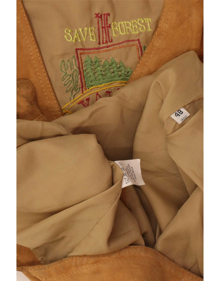 Save The Forest Gilet en daim pour homme IT 48 Cuir beige moyen