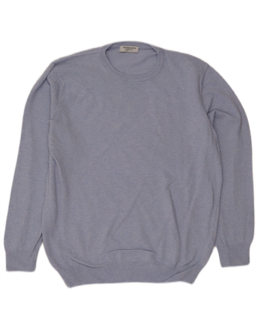 Trussardi Pull Col Ras Du Cou Laine Bleu Moyen |