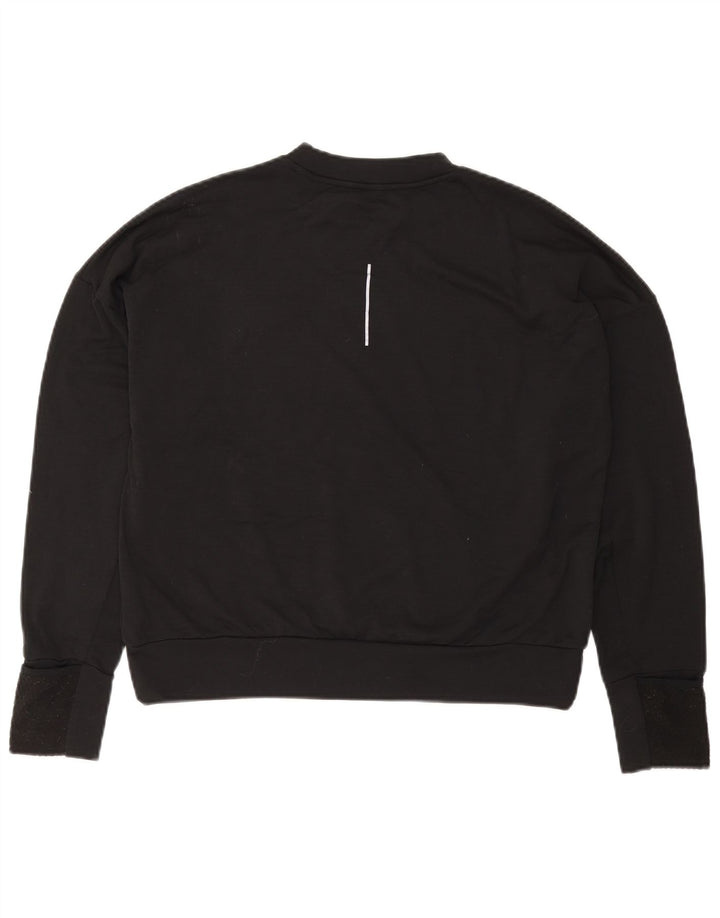 NIKE Haut oversize de course à manches longues pour femme UK 10 Petit Noir Polyester