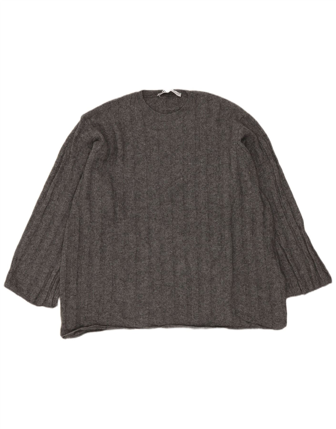 ZARA Pull surdimensionné à col rond pour femme UK 6 XS Gris Polyamide