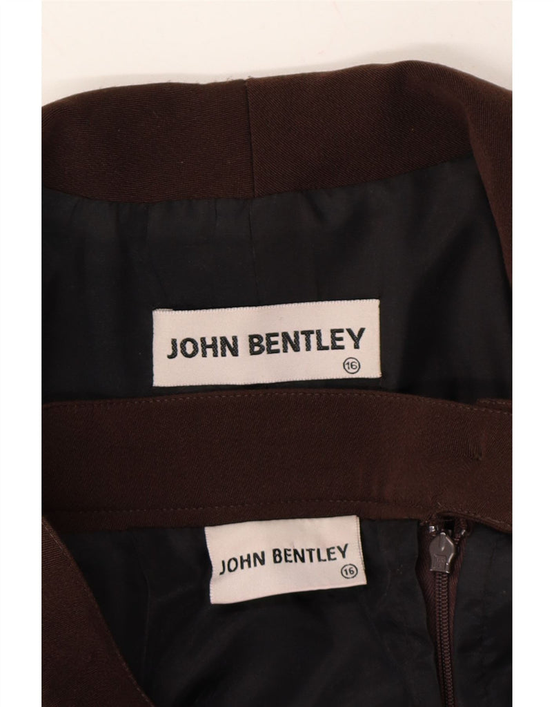 JOHN BENTLEY Womens 4 Button 2 Piece Skirt Set UK 16 Large W34  Brown Vintage John Bentley and Second-Hand John Bentley from Messina Hembry 