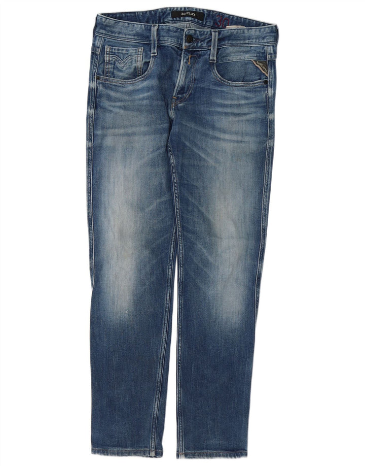 Replay Jean Slim Femme W30 L29 Bleu Coton