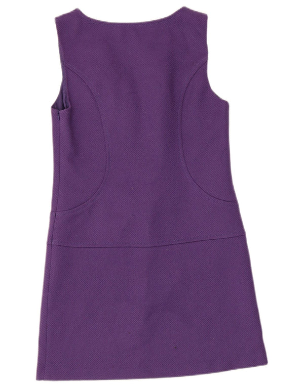 BENETTON Robe fourreau sans manches pour femme UK 6 XS Laine vierge violette