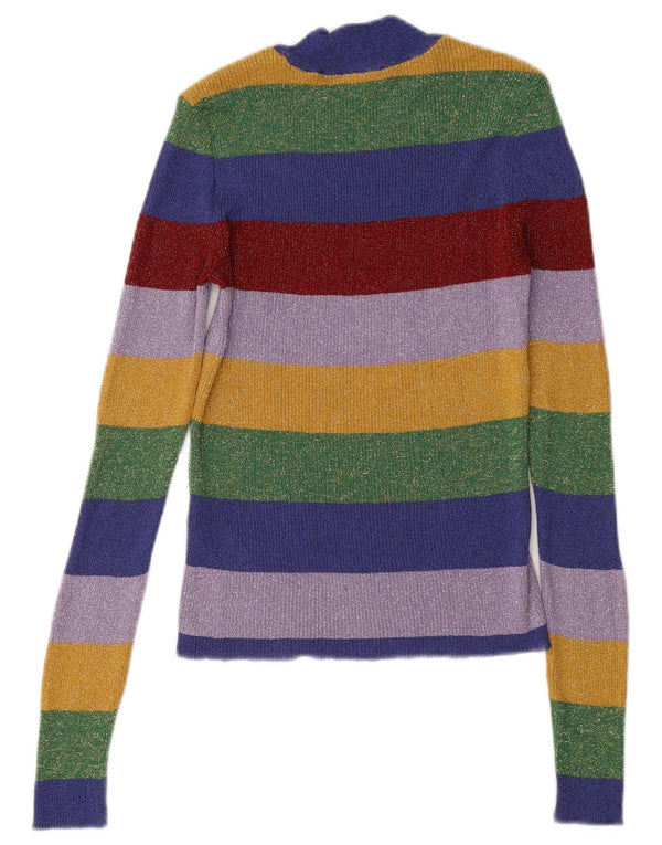 Zara Womens Blouse Top UK 10 Small Multicolore Rayé