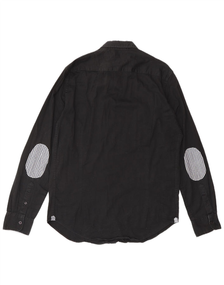MASSIMO DUTTI Chemise Homme EU 40 Coton Colorblock Noir Moyen