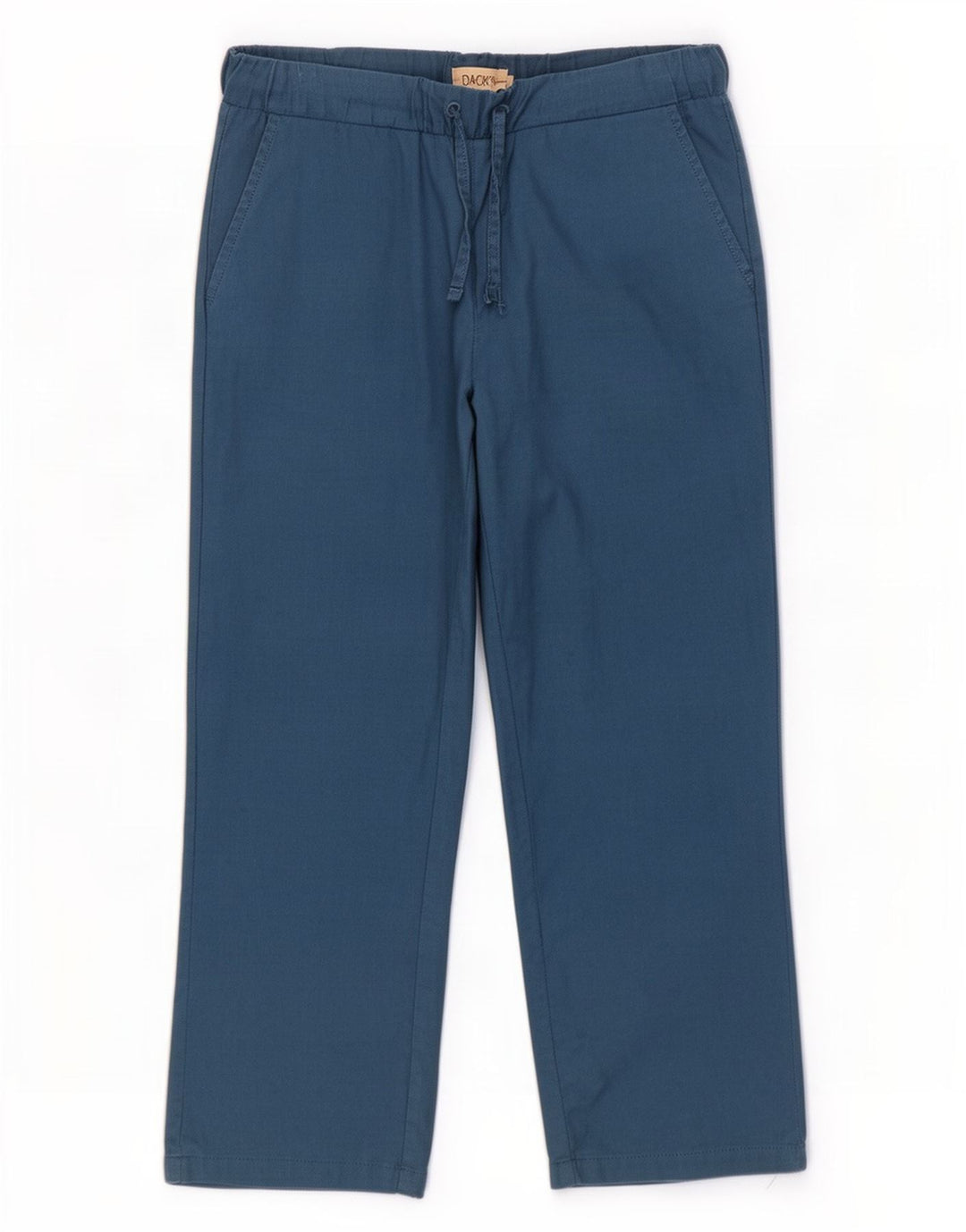Dack's Pantalon Chino Droit Homme Petit W32 L25 Bleu Coton
