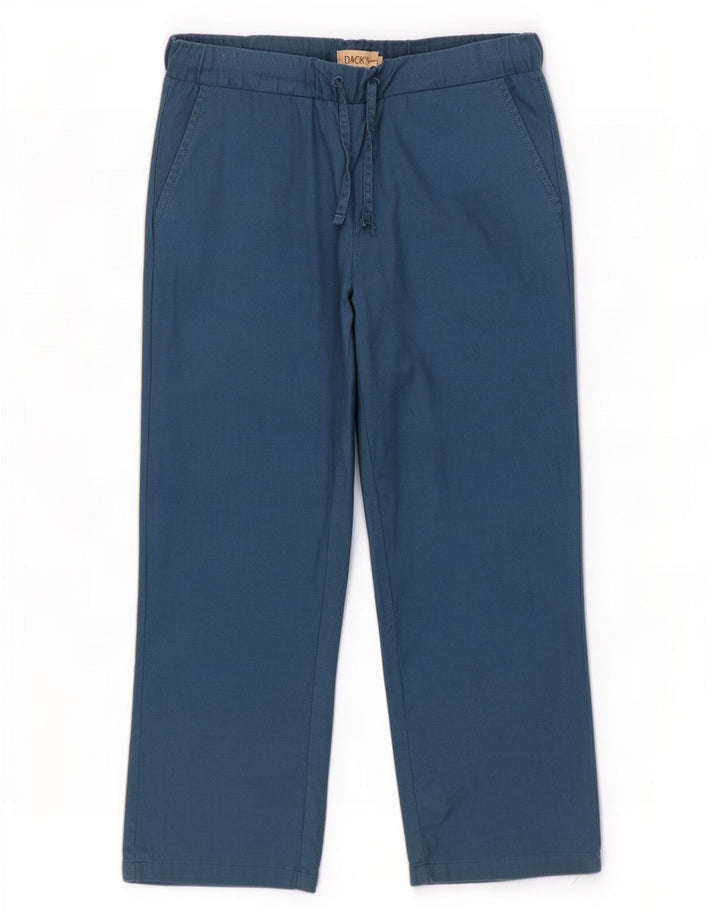 Dack's Pantalon Chino Droit Homme Petit W32 L25 Bleu Coton